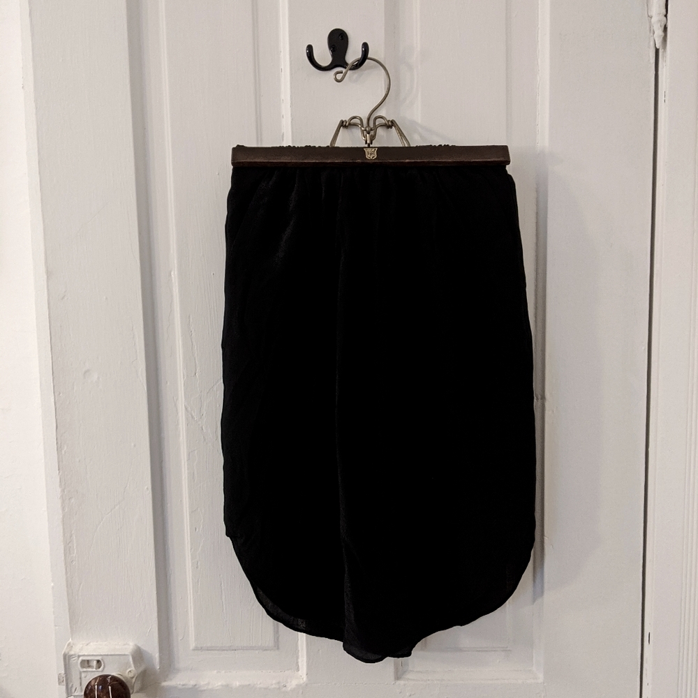 Madewell Black Silk Skirt